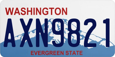 WA license plate AXN9821