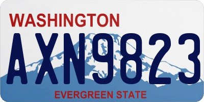 WA license plate AXN9823