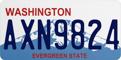 WA license plate AXN9824