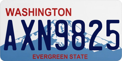 WA license plate AXN9825