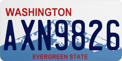WA license plate AXN9826