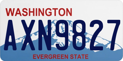 WA license plate AXN9827