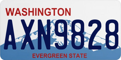 WA license plate AXN9828
