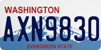 WA license plate AXN9830