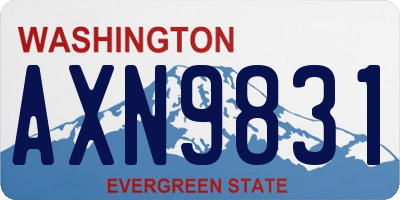 WA license plate AXN9831