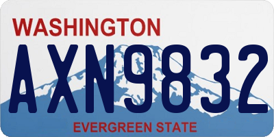 WA license plate AXN9832