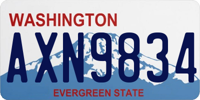 WA license plate AXN9834