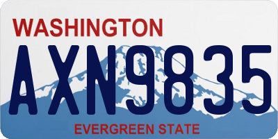 WA license plate AXN9835