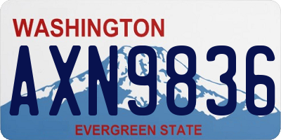 WA license plate AXN9836