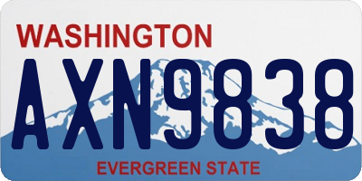 WA license plate AXN9838