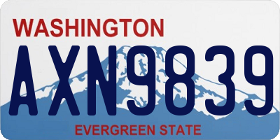 WA license plate AXN9839