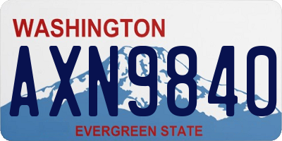 WA license plate AXN9840