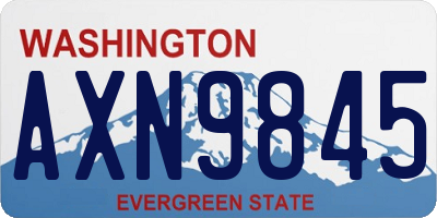 WA license plate AXN9845