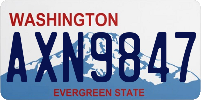 WA license plate AXN9847