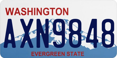 WA license plate AXN9848