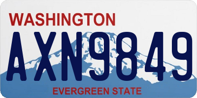 WA license plate AXN9849