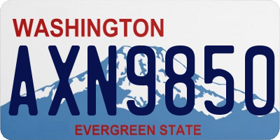 WA license plate AXN9850