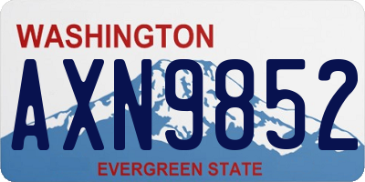 WA license plate AXN9852