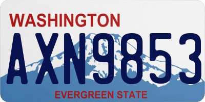 WA license plate AXN9853