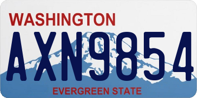 WA license plate AXN9854