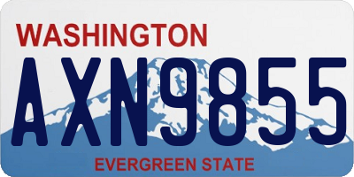 WA license plate AXN9855
