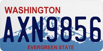 WA license plate AXN9856