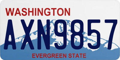 WA license plate AXN9857