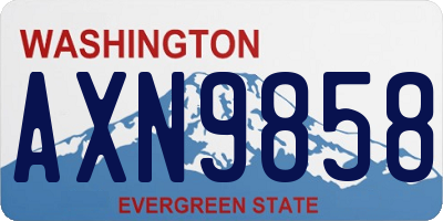 WA license plate AXN9858