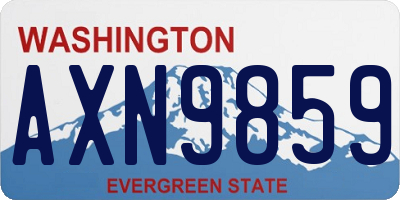 WA license plate AXN9859