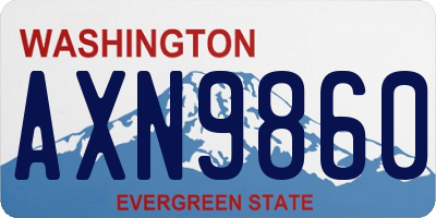 WA license plate AXN9860