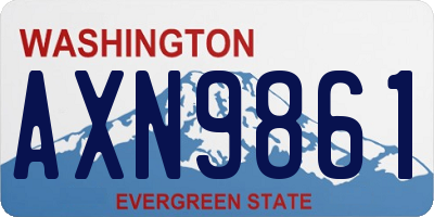 WA license plate AXN9861