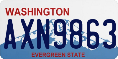 WA license plate AXN9863