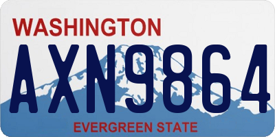 WA license plate AXN9864