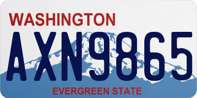 WA license plate AXN9865