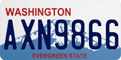 WA license plate AXN9866