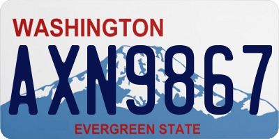 WA license plate AXN9867