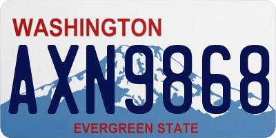 WA license plate AXN9868
