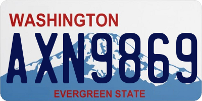 WA license plate AXN9869