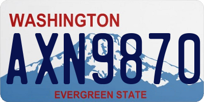 WA license plate AXN9870