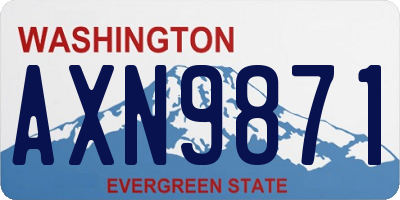 WA license plate AXN9871