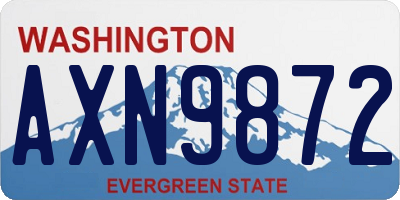 WA license plate AXN9872