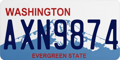 WA license plate AXN9874