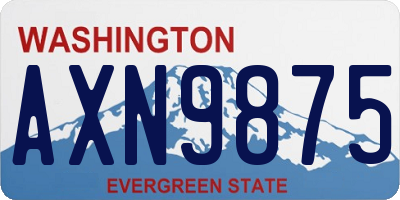 WA license plate AXN9875