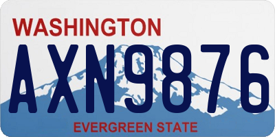 WA license plate AXN9876