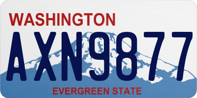 WA license plate AXN9877