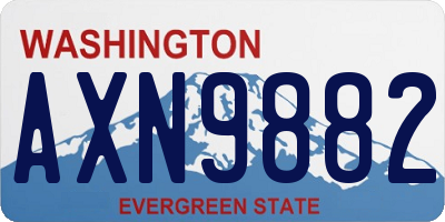 WA license plate AXN9882