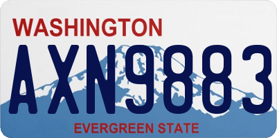 WA license plate AXN9883