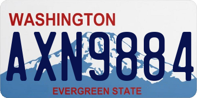 WA license plate AXN9884