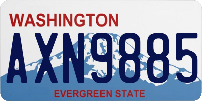 WA license plate AXN9885