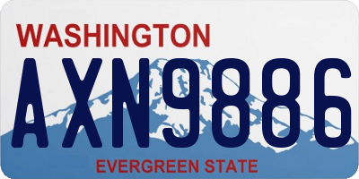 WA license plate AXN9886